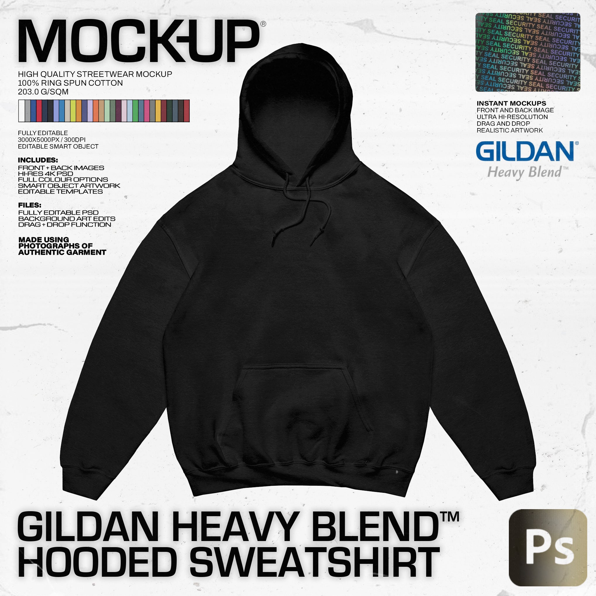 Gildan Heavy Blend™ Hooded Sweatshirt Mock-up