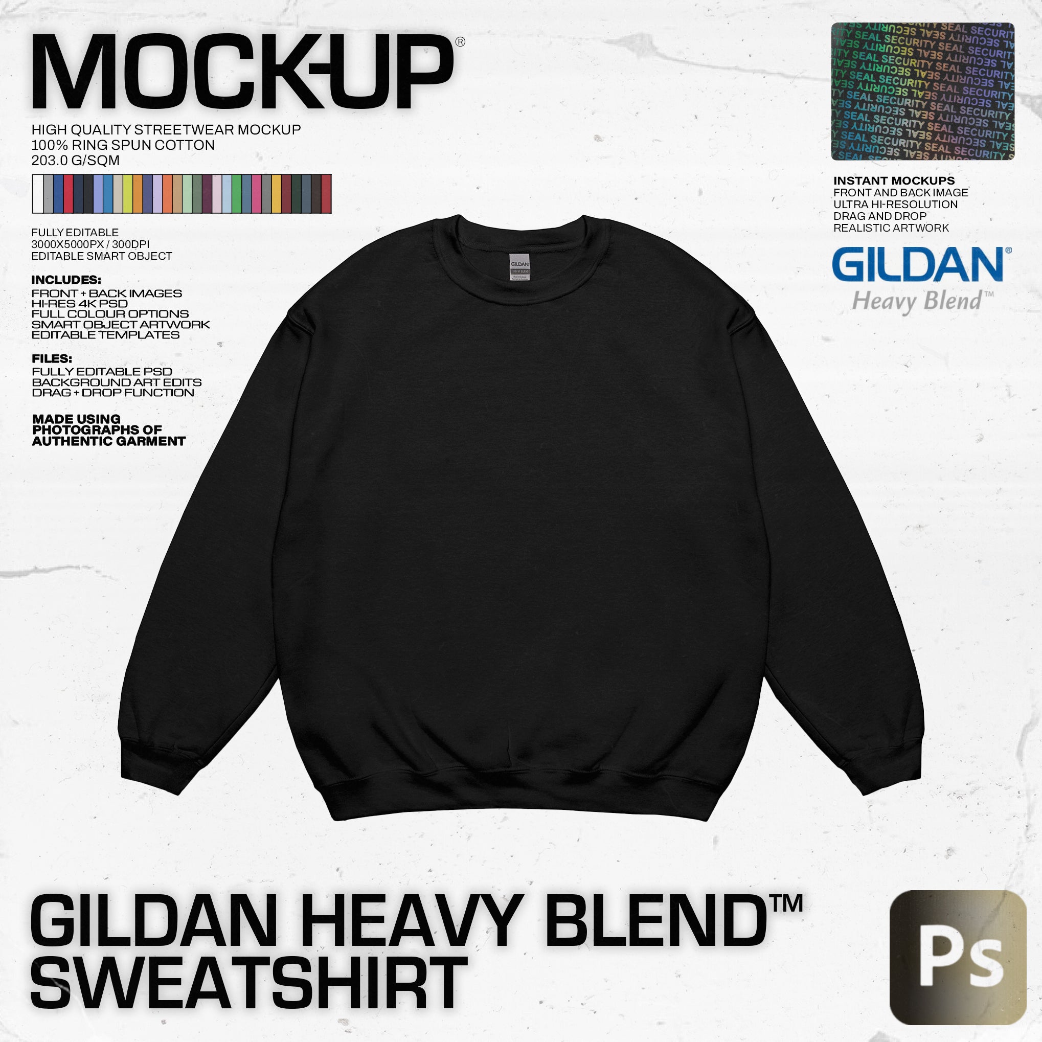 Gildan Heavy Blend™ Sweatshirt Mock-up PSD document download