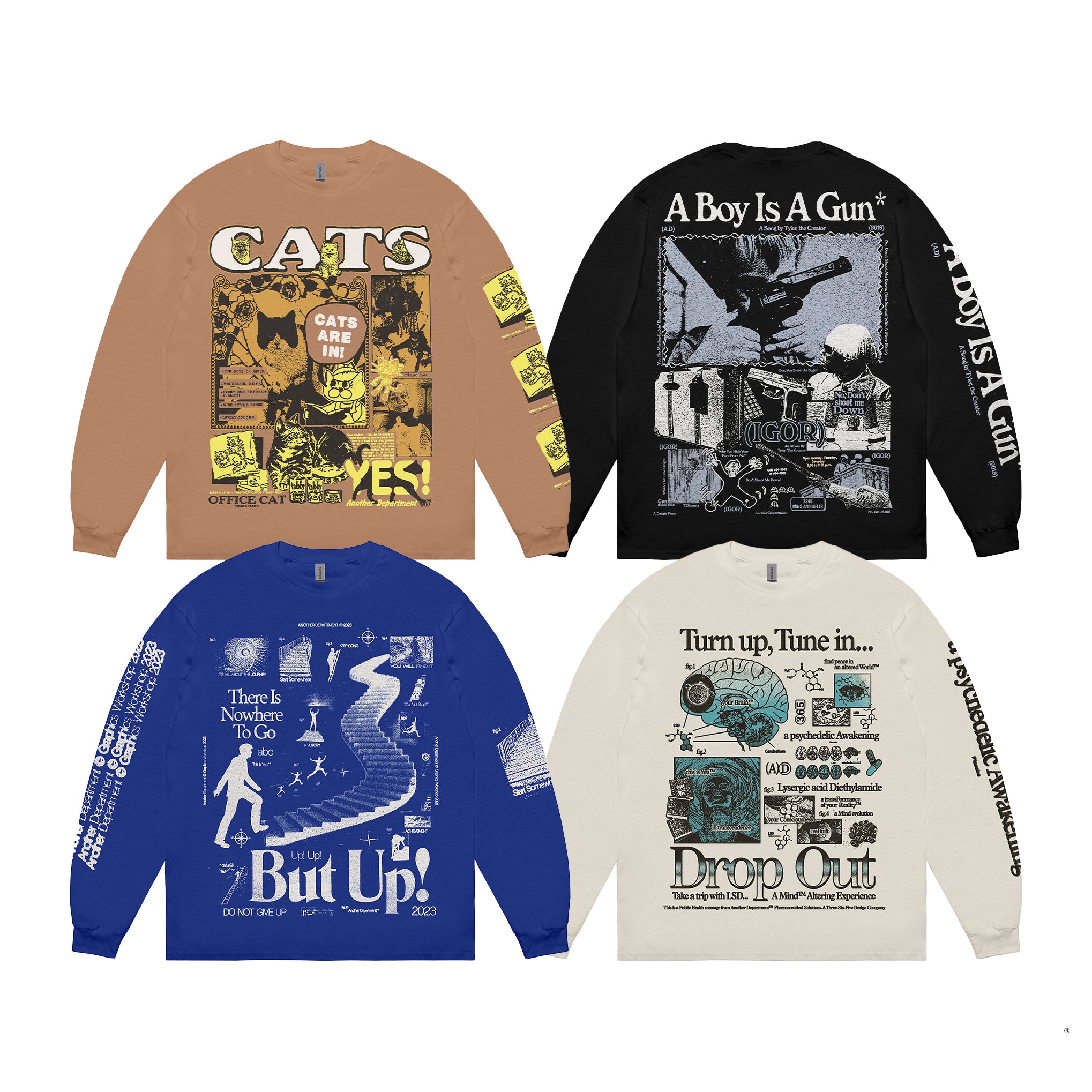 Gildan Ultra Cotton™ Long Sleeve T-Shirt Mock-up PSD template download